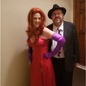 DISNEY JESSICA RABBIT custom made costume includes wig, dress and gloves. S/M